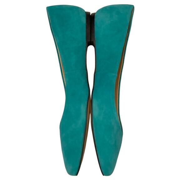Talbots Womens Green Suede 6.5 Ballet Flats Pointed Toe NWOT  Genuine Leather - Picture 9 of 12